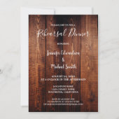 Rustic barn wood country wedding rehearsal dinner einladung (Vorderseite)