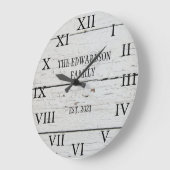 Rustic barn wood family name farmhouse large clock große wanduhr (Winkel)