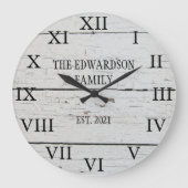 Rustic barn wood family name farmhouse large clock große wanduhr (Vorderseite)