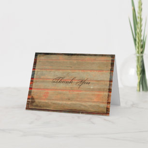 Rustic Barn Wood Graffiti Heart Thank You card Dankeskarte