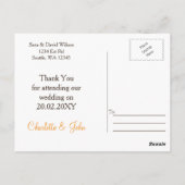 Rustic Barn Wood Hochzeit im Herbst Vielen Dank Postkarte (Rückseite)