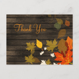 Rustic Barn Wood Hochzeit im Herbst Vielen Dank Postkarte
