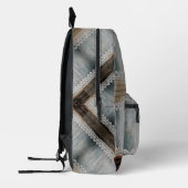 Rustic Barn Wood Lace Boho Chic Office Workspace Bedruckter Rucksack (Links)