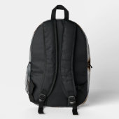 Rustic Barn Wood Lace Boho Chic Office Workspace Bedruckter Rucksack (Rückseite)