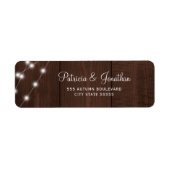 Rustic barn wood lights wedding return address (Vorne)