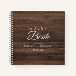 Rustic Barn Wood New Couple Wedding Gästebuch Notizblock