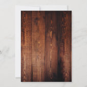 Rustic barn wood photo country wedding einladung (Rückseite)
