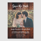 Rustic barn wood photo magnetic Save the Date Magnetkarte (Vorderseite)