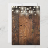 Rustic Barn Wood String Lights Western Wedding  Save The Date (Rückseite)