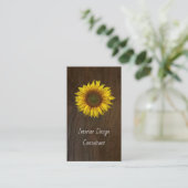 Rustic Barn Wood Sunflower Designer QR code  Visitenkarte (Stehend Vorderseite)