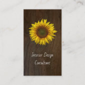 Rustic Barn Wood Sunflower Designer QR code  Visitenkarte (Vorderseite)