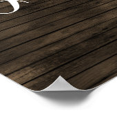 Rustic Barn Wood Wedbook Sign Poster (Ecke)