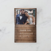 Rustic Barn Wood Wedding Foto Vielen Dank Dankeskarte (Innenseite)