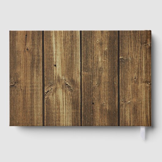 Rustic Barn Wood Wedding Guest Book Gästebuch (Rückseite)