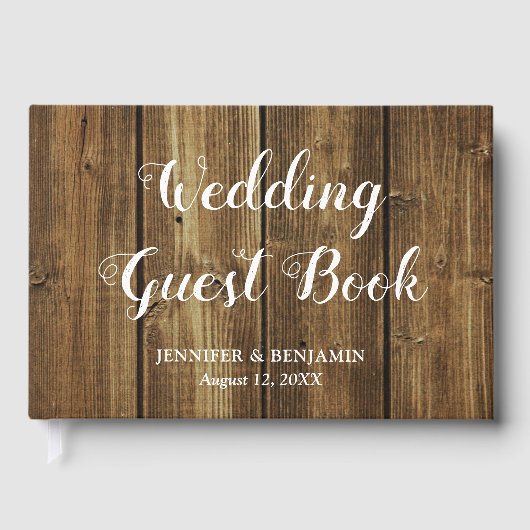 Rustic Barn Wood Wedding Guest Book Gästebuch (Vorderseite)