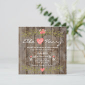 Rustic Barn Wood Wedding Invitation Einladung (Stehend Vorderseite)