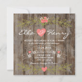 Rustic Barn Wood Wedding Invitation Einladung (Vorderseite)
