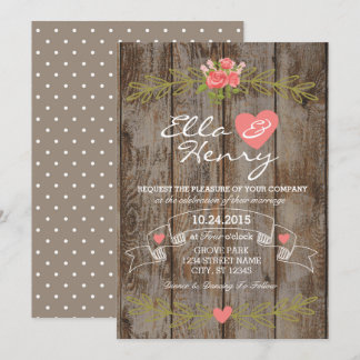 Rustic Barn Wood Wedding Invitation Einladung