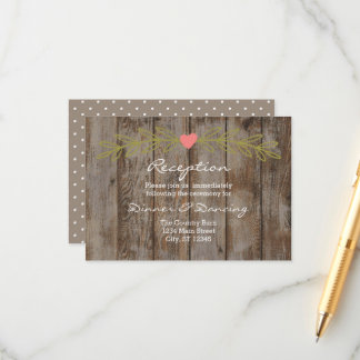 Rustic Barn Wood Wedding Reception Enclosure Card Begleitkarte