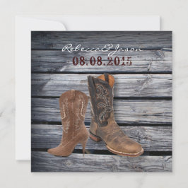 Rustic Barn Wood Western Cowboy Hochzeit Ankündigung