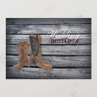 Rustic Barn Wood Western Cowboy Hochzeit Einladung