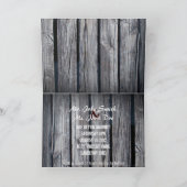 Rustic Barn Wood Western Cowboy Hochzeit Einladung (Innenseite)