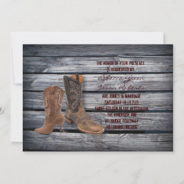 Rustic Barn Wood Western Cowboy Hochzeit Einladung