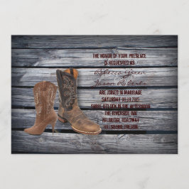 Rustic Barn Wood Western Cowboy Hochzeit Einladung