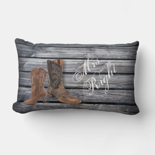 Rustic Barn Wood Western Cowboy Hochzeit Lendenkissen (Vorderseite)