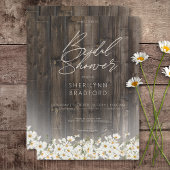 Rustic Barnwood & Daisies Brautparty Einladung