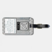 Rustic Barnwood Lace Branding Business Logo QR Gepäckanhänger (Rückseite horizontal)