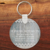 Rustic Barnwood Lace Branding Business Logo QR Schlüsselanhänger (Rückseite)