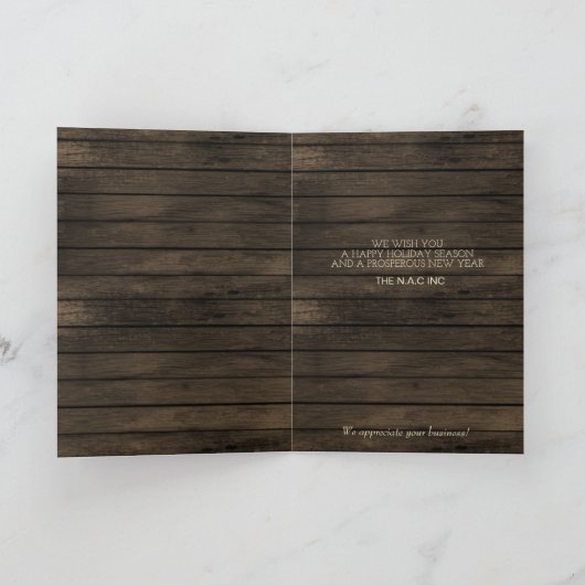 Rustic Barnwood Pine Tree - Urlaub Karte (Innenseite)