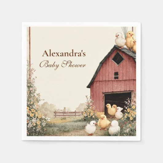 Rustic Barnyard Ducklings Baby Ducklings Serviette (Vorderseite)