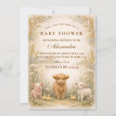 Rustic Barnyard Meadow Baby Shower Einladung (Vorderseite)