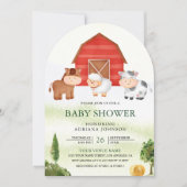 Rustic Barnyard Niedlich Farm Animals Arch Baby Du Einladung (Vorderseite)