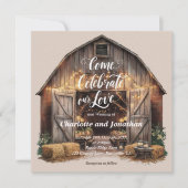 Rustic Barnyard Wedding Einladung (Vorderseite)