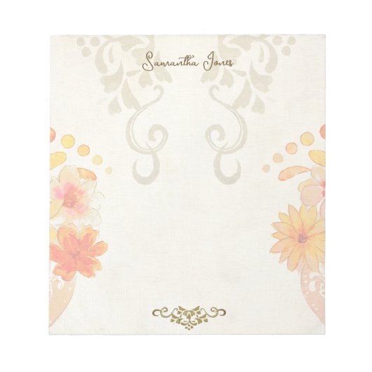 Rustic Baroque Floral Mexican Sacred Heart Notizblock (Vorderseite)