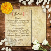 Rustic Baroque Floral Mexican Wedding Begleitkarte