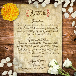 Rustic Baroque Floral Mexican Wedding Begleitkarte