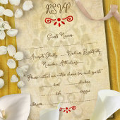 Rustic Baroque Floral Mexican Wedding RSVP Karte