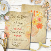 Rustic Baroque Floral Sacred Heart Mexican Wedding Save The Date