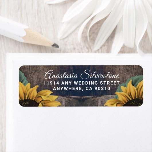 Rustic Barrel Vintag Sunflower Wedding Address (Insitu)