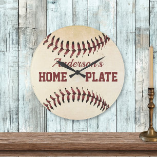 Rustic Baseball Strings Zuhause Plate Custom Große Wanduhr
