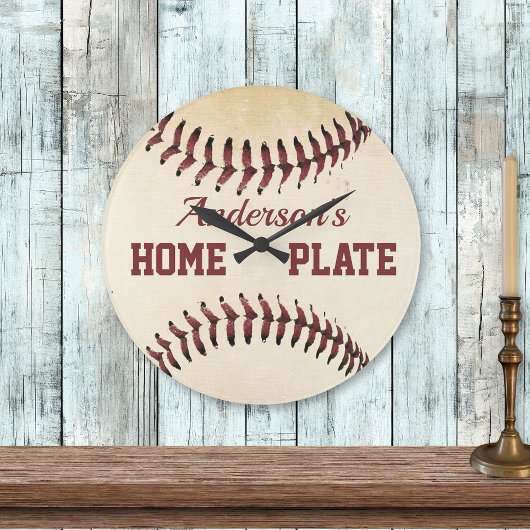 Rustic Baseball Strings Zuhause Plate Custom Große Wanduhr