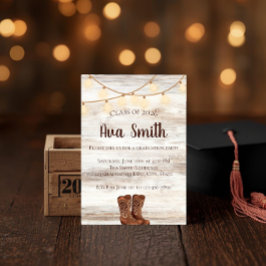Rustic BBQ Graduation Party Invitation Einladung