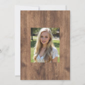 Rustic BBQ Graduation Party Invitation with Photo Einladung (Rückseite)