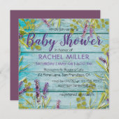 Rustic Beach Chic Lavender Baby Dusche Einladung (Vorne/Hinten)