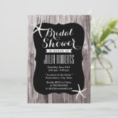 Rustic Beach Driftwood Bridal Dusche Einladungen (Stehend Vorderseite)