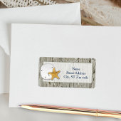 Rustic Beach Driftwood Sand Dollar Wedding Address Adressaufkleber